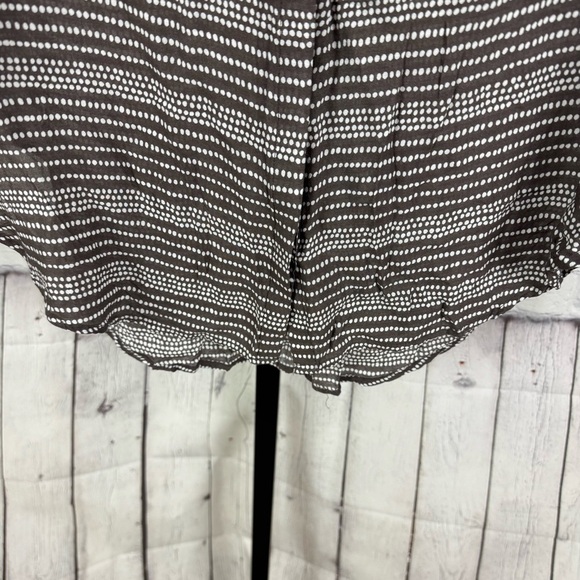 Bella Dahl Brown and Cream Polka Dot Casual Button Down Shirt Size Large - Picture 6 of 8